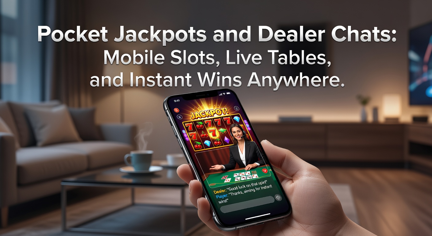Spieler hält Smartphone mit laufendem Live-Casino-Stream und Jackpot-Anzeige