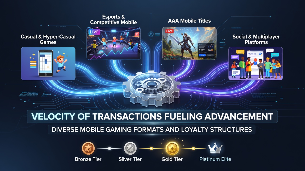Illustration von Loyalty-Programmen mit Transaktionsverknüpfungen in mobilen Gaming-Formaten