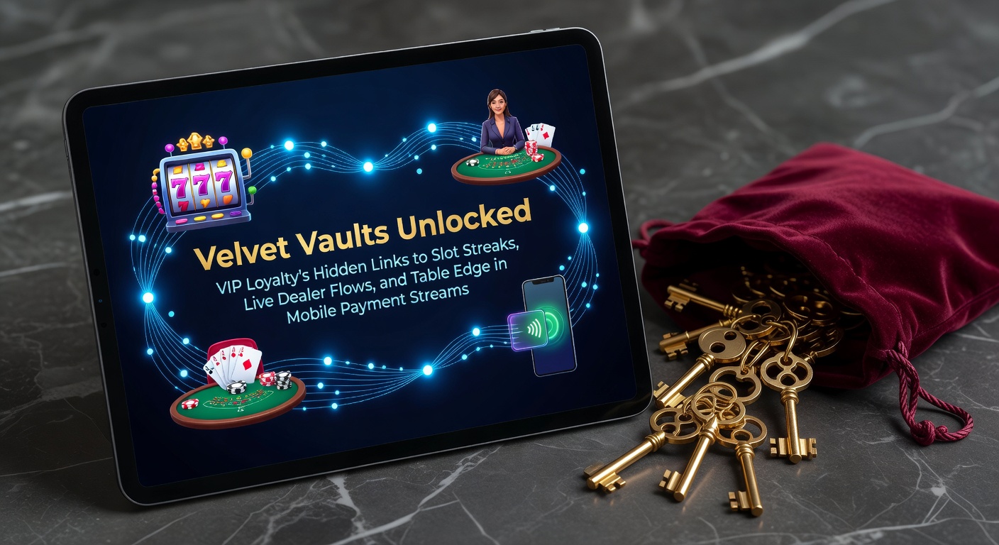 Grafik zeigt vernetzte VIP-Loyalitätsstufen mit Slot-Maschinen, Live-Dealer-Tischen und mobilen Zahlungsikonen in einem Casino-Umfeld